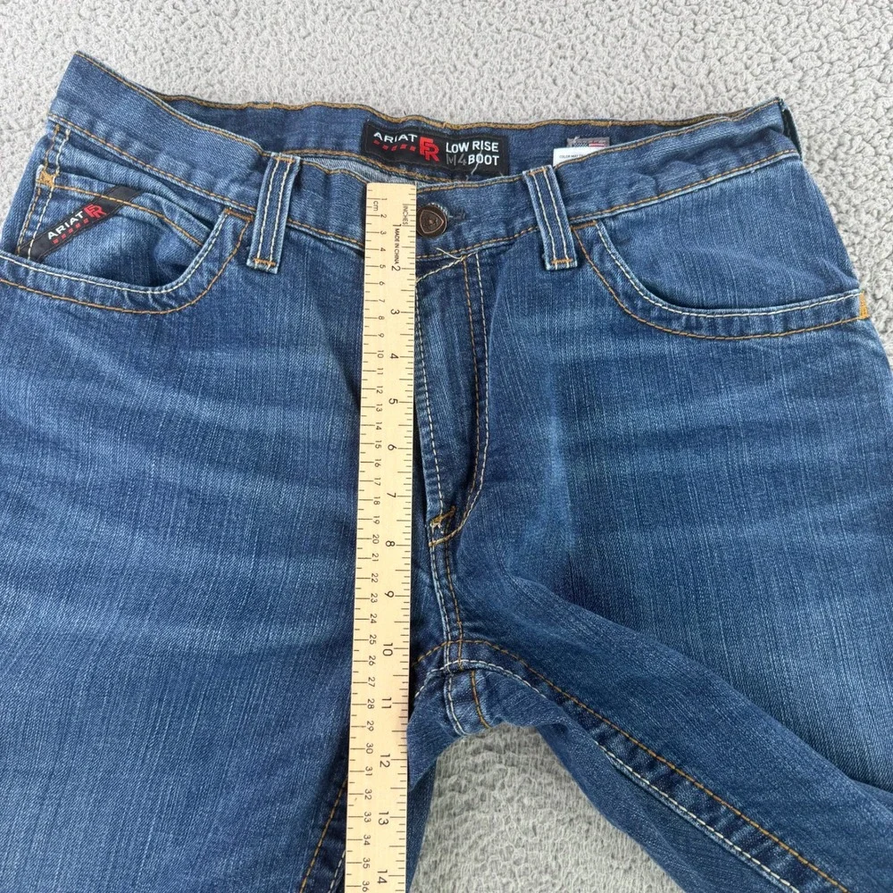 Ariat M4 Boot Jeans Mens 33x36 Blue Low Rise FR Flame Resistant Work Denim